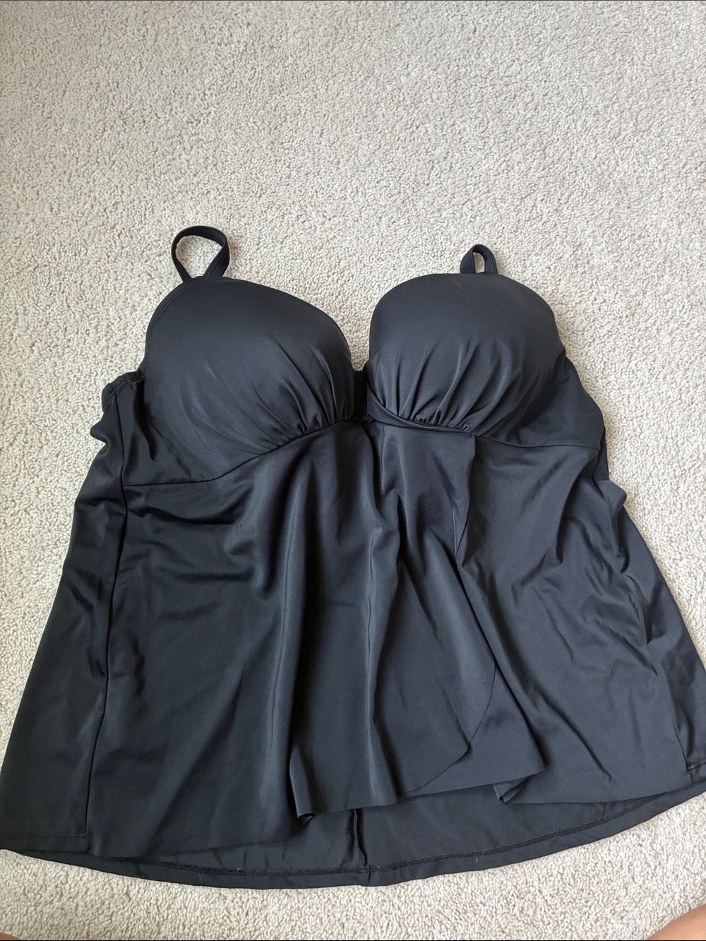Swimsuits For All  Black Women's Swim Tankini Top size 44D